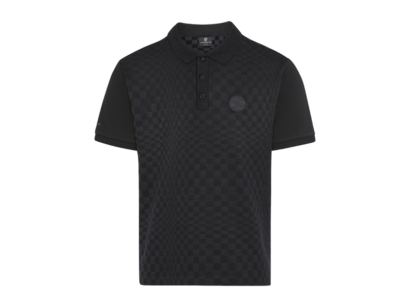 Porsche 911 Spirit 70 Mens Black Jacquard Polo Shirt - Small