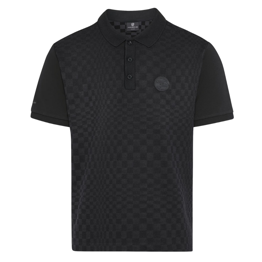Porsche 911 Spirit Collection Men Jacquard Black Polo Shirt - Large