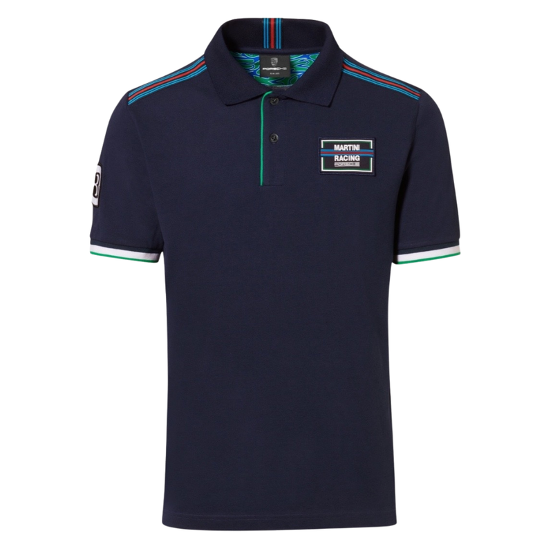 Porsche 917 Martini Racing Cotton Mens Polo Shirt - Dark Blue