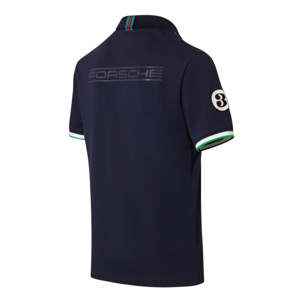 Porsche 917 Martini Racing Cotton Mens Polo Shirt - Dark Blue