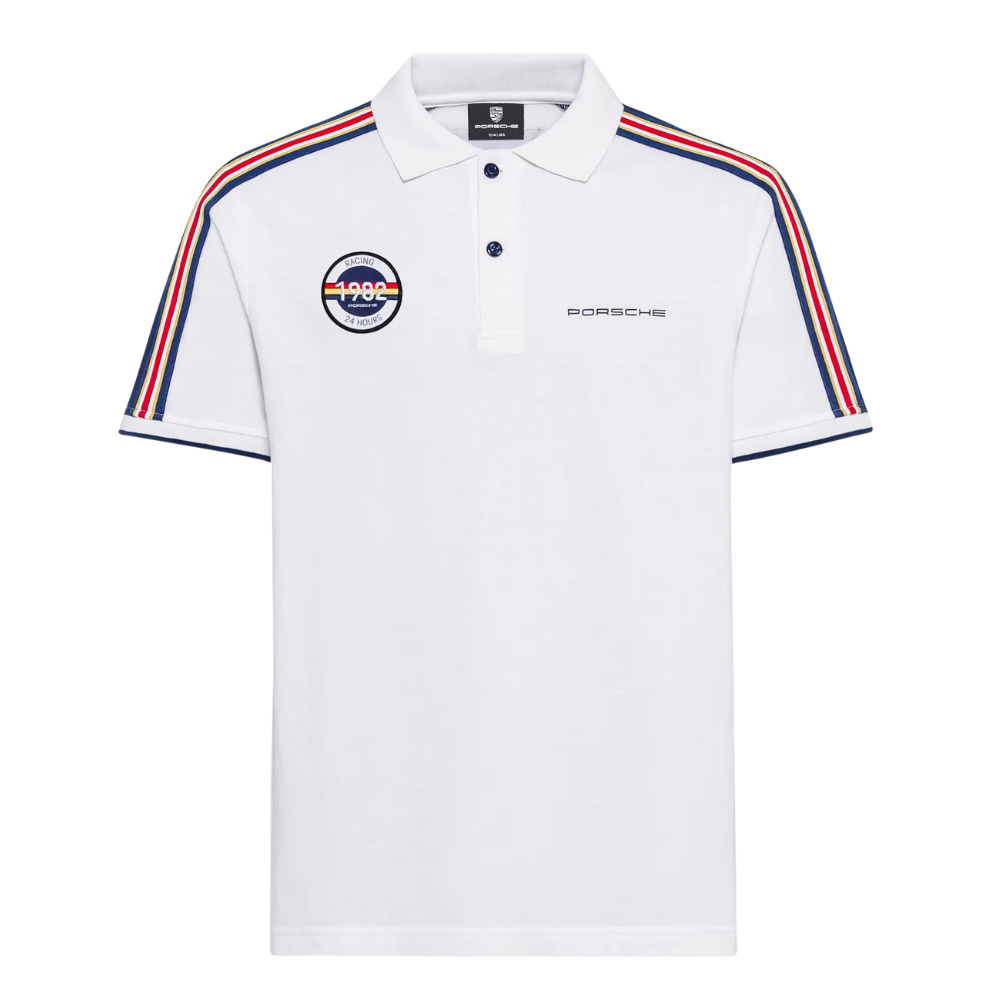 Porsche 956 Racing Mens White Polo Shirt