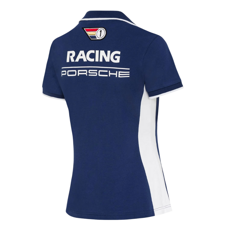 Porsche 956 Racing Womens Blue Polo Shirt