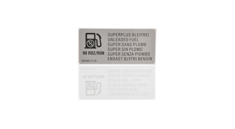 Porsche Adhesive Label 98 RON - 928/911 92-98 928-006-117-20