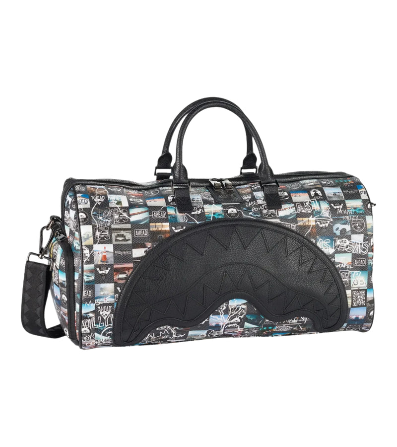 Porsche Ahead Graphic Print Duffle Bag With Shoulder Strap