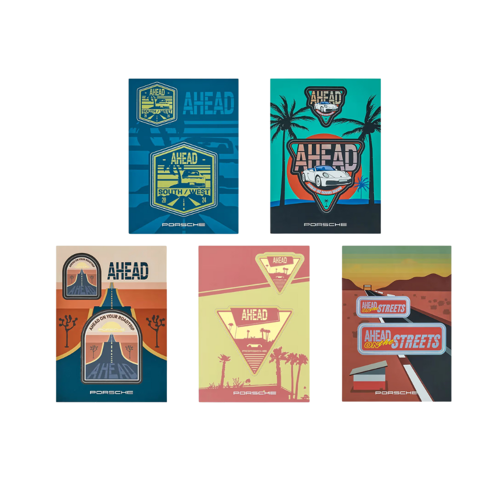 Porsche Ahead No. 2 Water Resistant Sticker Set - 5 Sheets