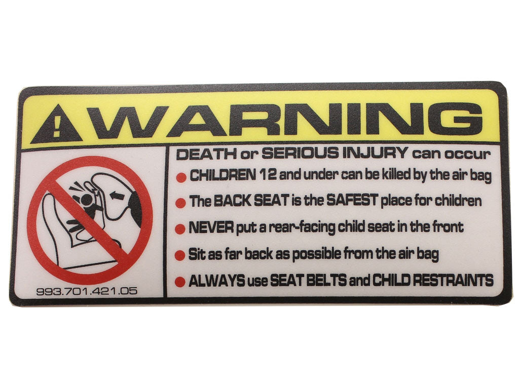Porsche Airbag Decal - 911/928/968 92-98 993-701-421-05
