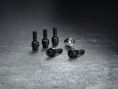 Porsche Anti-Theft Wheel Bolts Set - Black - 911 - Boxster - Cayman - Macan - Panamera 4460280
