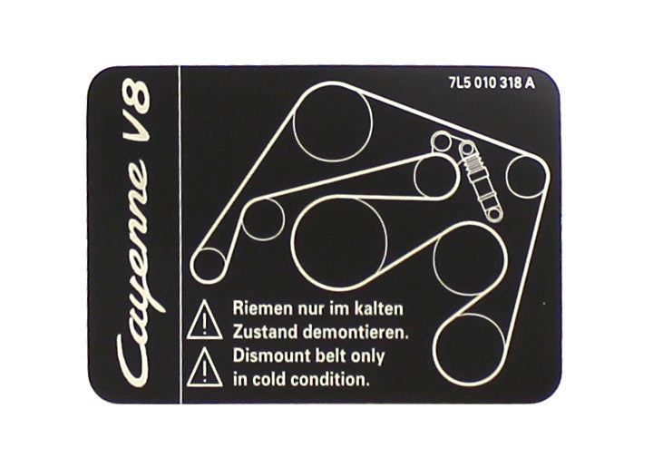 Porsche Assembly V-Belt Sticker - Cayenne 03-10 955-006-150-00