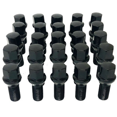 Porsche Ball Seat Bolts Black 25 Pieces PRBOLTS25BL