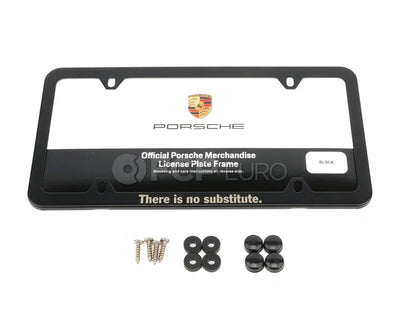 Porsche Black Stainless Slimline License Plate Frame No Substitute | PNA-704-012-12