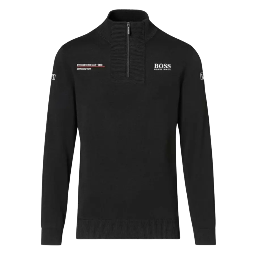 Porsche Boss Unisex Pullover Black High Neck Sweatshirt