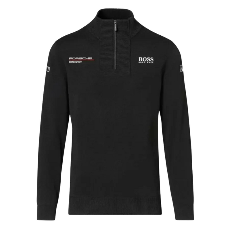 Porsche Boss Unisex Pullover Black High Neck Sweatshirt