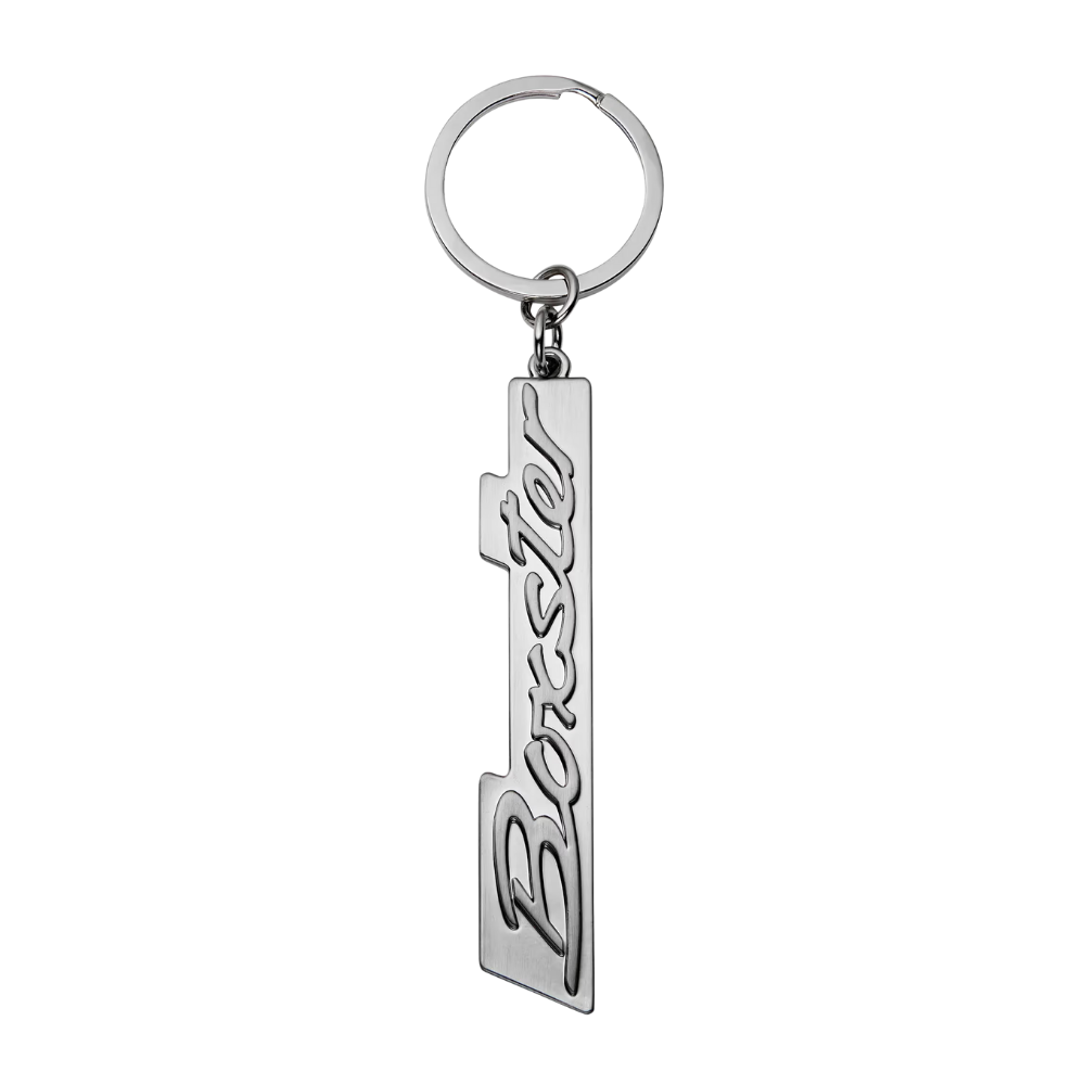 Porsche Boxster Lettering Die Cast Zinc Purist Silver Key Ring