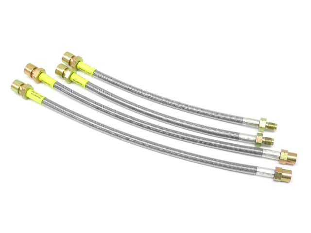 Porsche Brake Hose Set - Steel Braided with Clear Protective Jacket, 911/912 | 1965-1968 995522100