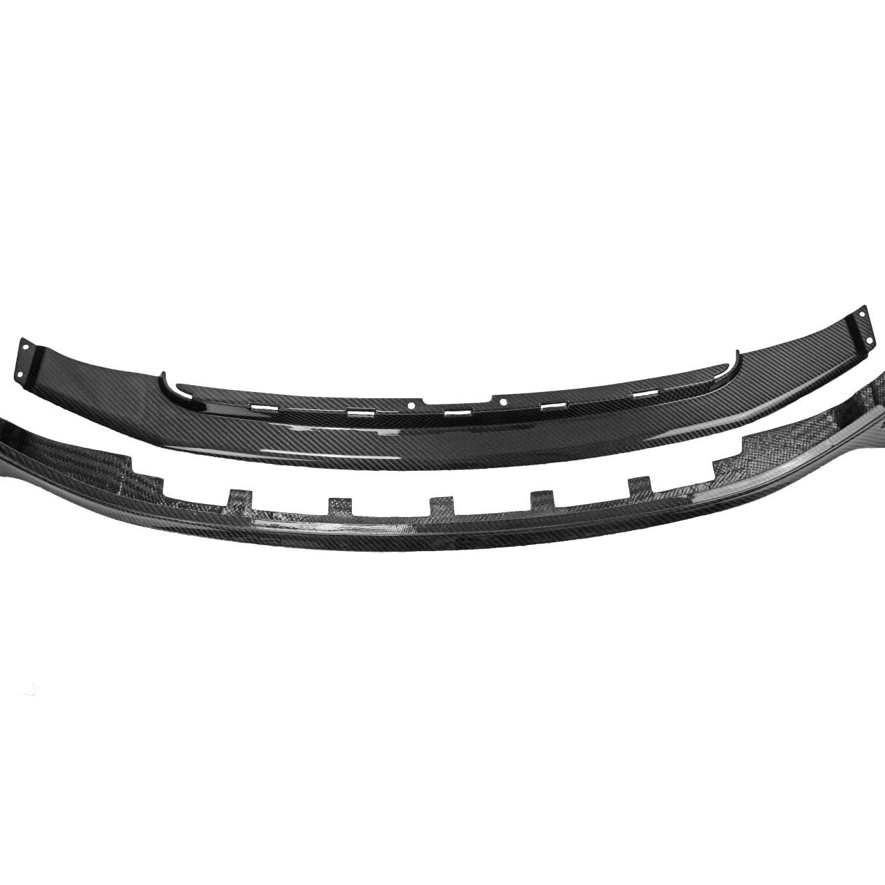 Porsche Carbon Fiber 2 Piece Front Bumper Splitter - 911 | 2017-2019 FS-CF-POR-2PFL-991-2