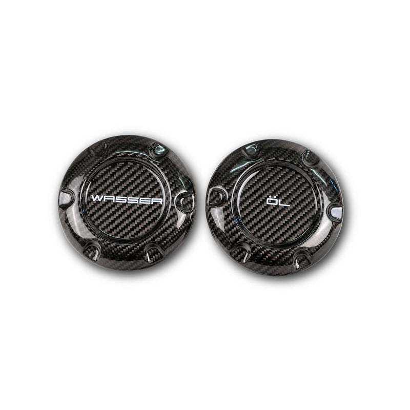 Porsche Carbon Fiber Oil And Water Caps - Cayman | 2014-2023 FS-POR-718-OWC