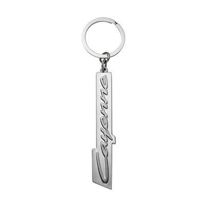 Porsche Cayenne Lettering Die Cast Zinc Purist Silver Key Ring