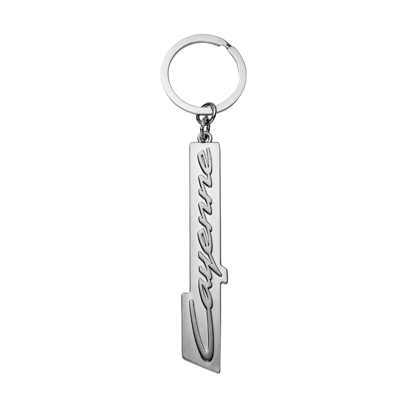 Porsche Cayenne Lettering Die Cast Zinc Purist Silver Key Ring