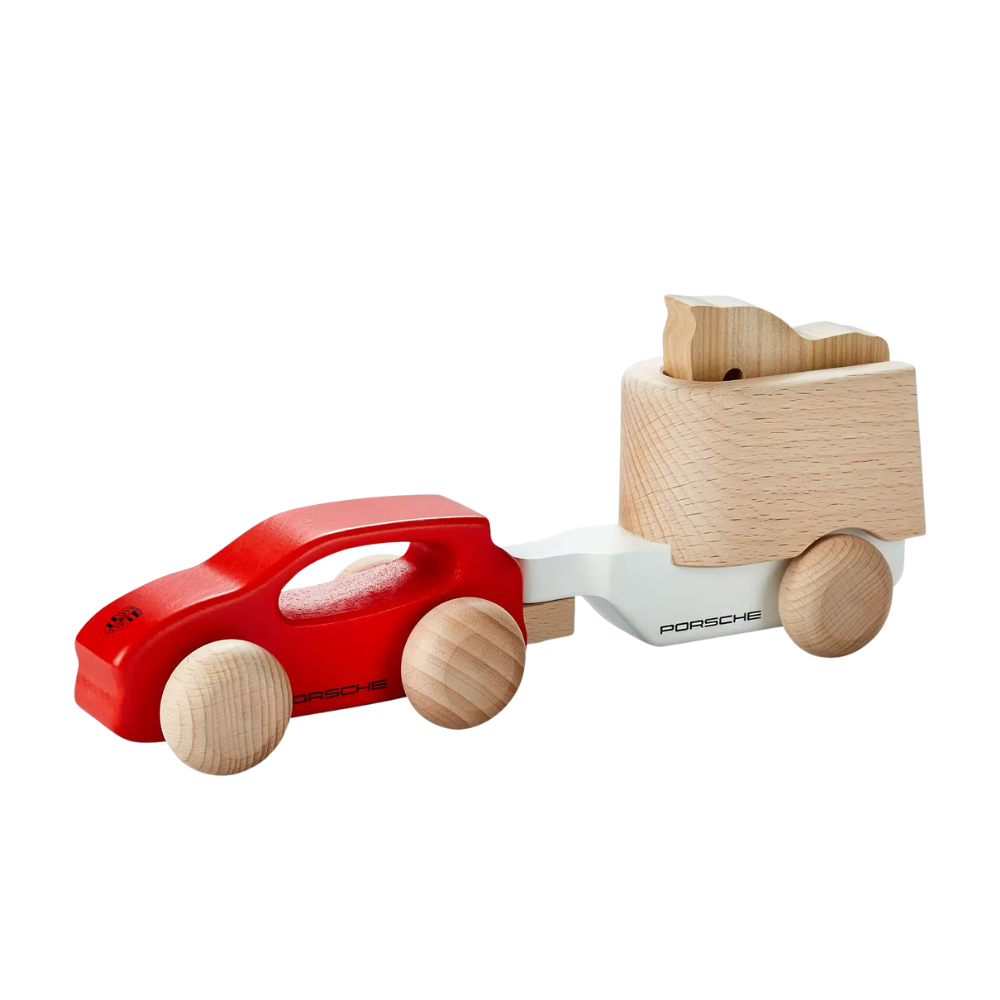 Porsche Cayenne Wooden Toy Vehicle With Horse Trailer