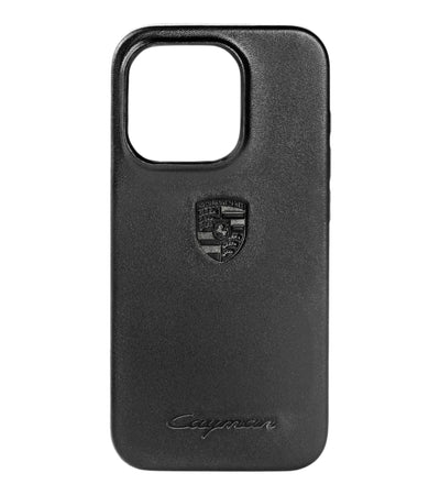Porsche Cayman Embossed iPhone 15 Pro Case - Black