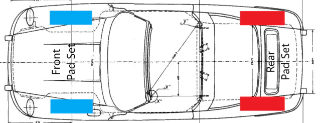 Porsche Ceramic Brake Pads Rear - 356C 64-65 PMBC-002