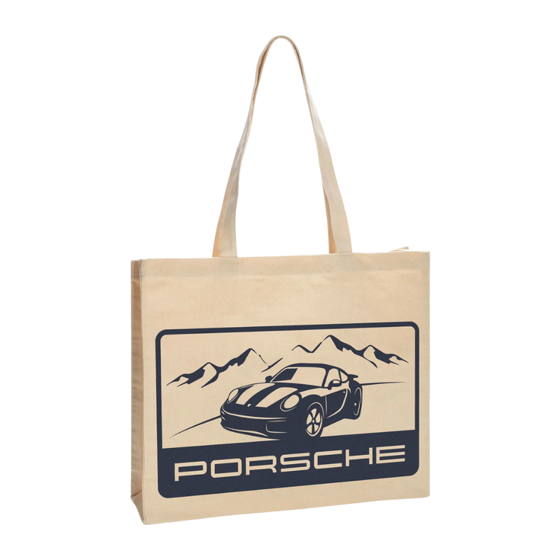 Porsche Christmas Cotton Canvas Bag - Cream