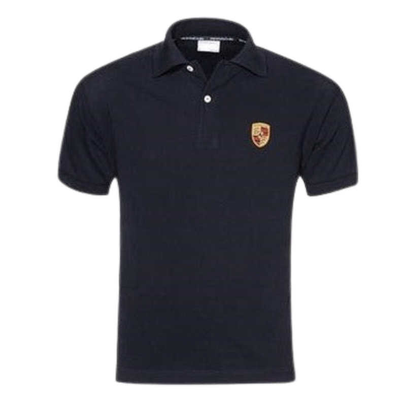 Porsche Crest Mens Black Polo Shirt