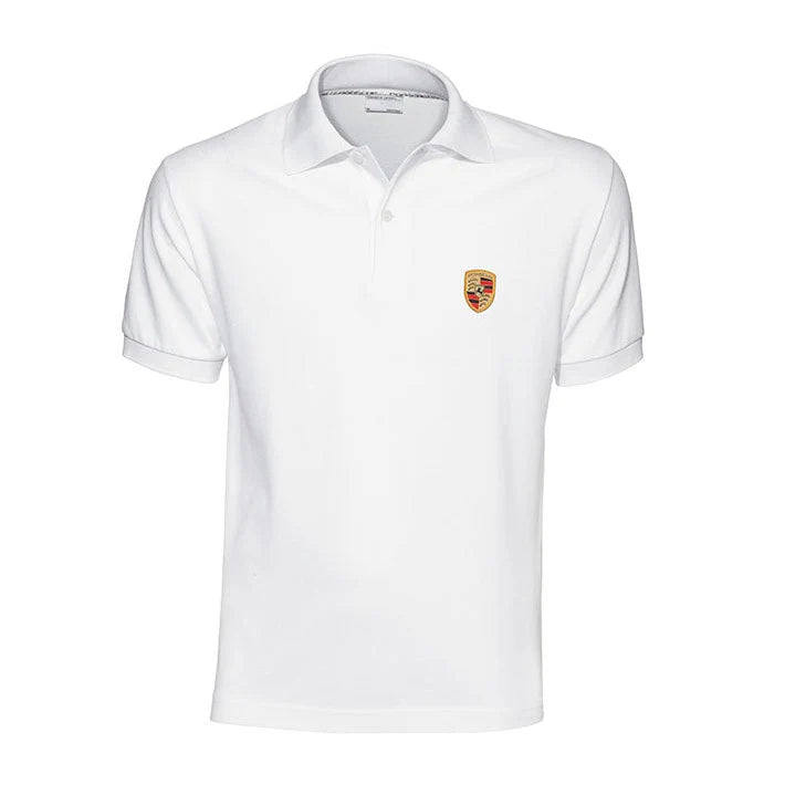 Porsche Crest Mens Polo Shirt - White