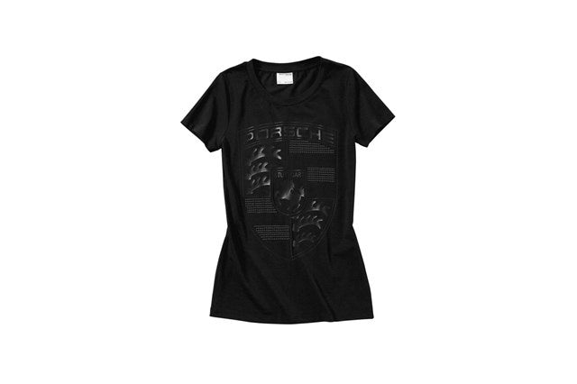 Porsche Crest Womens Pullover T-Shirt - Black