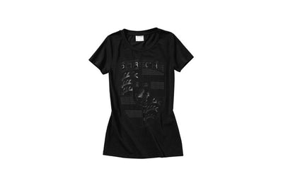 Porsche Crest Womens Pullover T-Shirt - Black