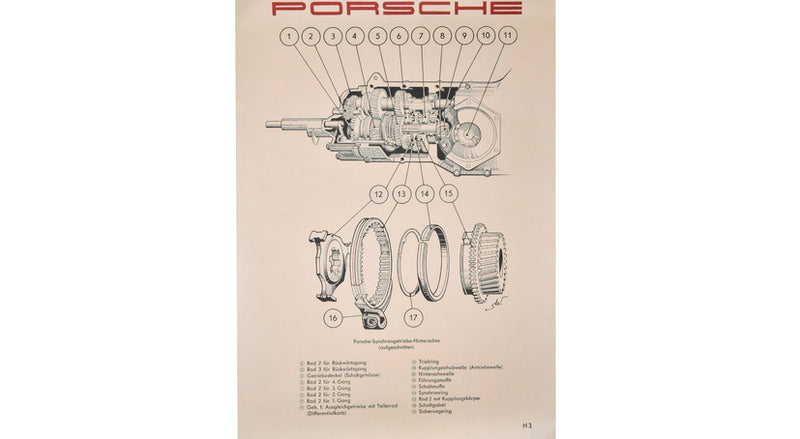 Porsche Cutaway Diagram - All 356s 50-65 PCG-356-741-00