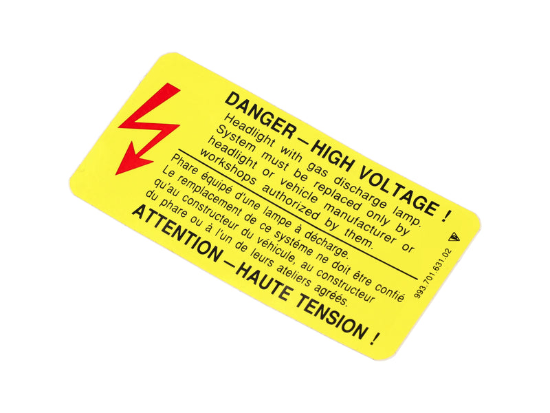 Porsche Danger High Voltage Decal - 911 95-98 993-701-631-02