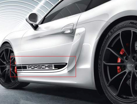 Porsche Decorative Side Logo Porsche - Black - 98104480160 - 981 12-16 98104480160