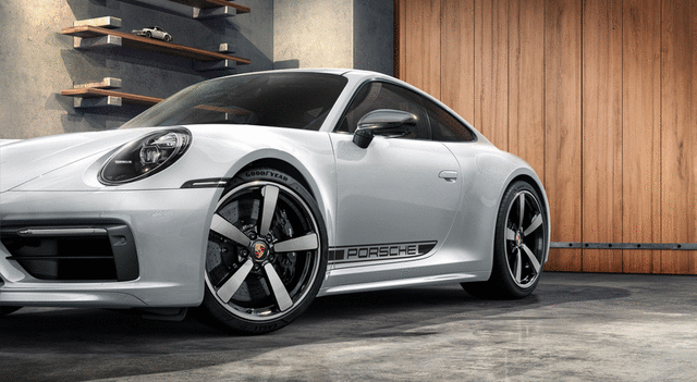 Porsche Decorative Side Logo Porsche Black - 99204482055041 - 992 18-23 99204482055041