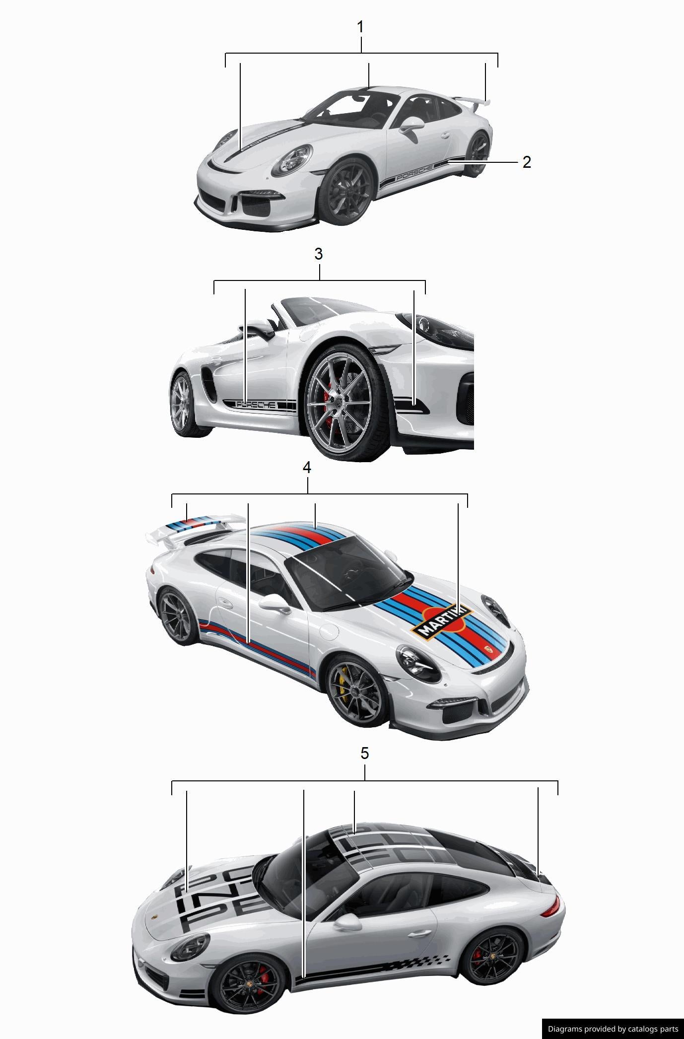 Porsche Decorative Side Logo Porsche Film - 99104480195 - 991 12-18 99104480195