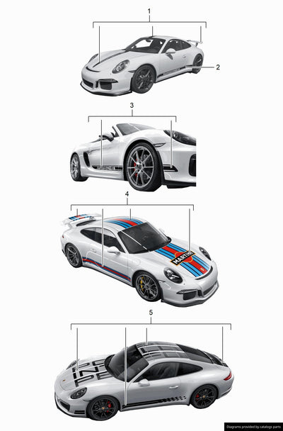 Porsche Decorative Side Logo Porsche Film - 99104480195 - 991 12-18 99104480195