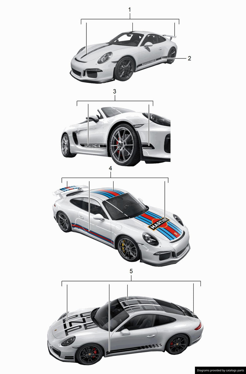 Porsche Decorative Side Logo Porsche Film - 99104480195 - 991 12-18 99104480195
