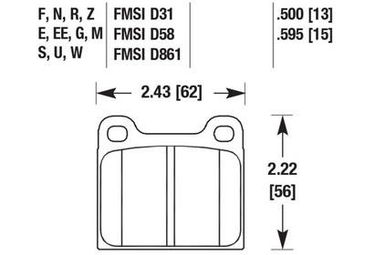 Porsche Disc Brake Pad - 356B/356C/911/930/912/912E/914/914-6 63-83 HB172G-595