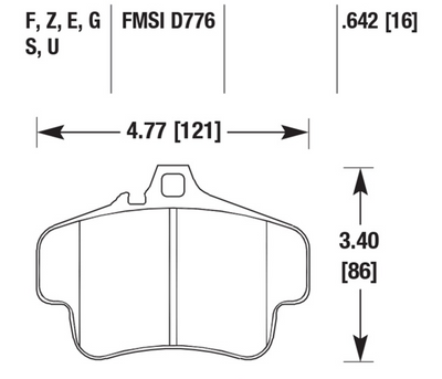 Porsche Disc Brake Pad - 911 98-05 HB291F-642