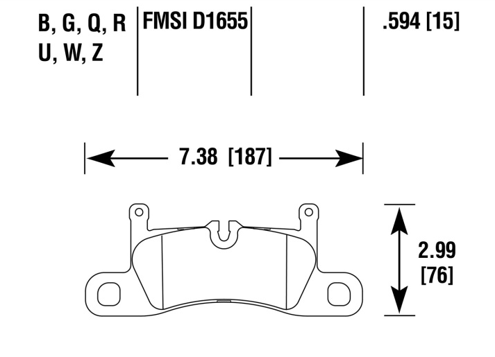 Porsche Disc Brake Pad - 911/Boxster/Cayenne 11-17 HB829Z-594