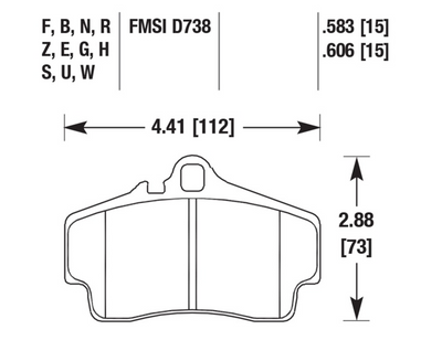 Porsche Disc Brake Pad - 911/Boxster/Cayman 98-12 HB290G-583