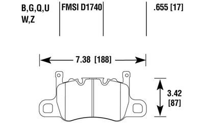 Porsche Disc Brake Pad - 911/Cayman/Panamera 14-19 HB850G-655