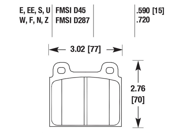 Porsche Disc Brake Pad Front - 911/930 69-89 HB171W-590