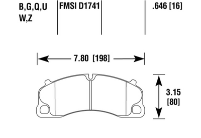 Porsche Disc Brake Pad Rear - 911 14-19 HB905G-646
