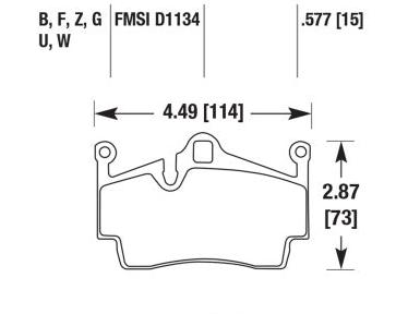 Porsche Disc Brake Pad Rear - 911/Boxster/Cayman 05-19 HB665W-577