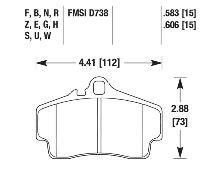Porsche Disc Brake Pad Rear - 911/Boxster/Cayman 98-12 HB290S-583