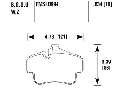 Porsche Disc Brake Pad Rear - Boxster/Cayman/911 02-19