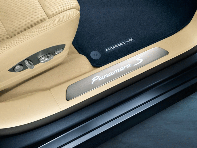 Porsche Door Entry Guards In Carbon Illuminated - 97004480043 - Panamera 97004480043
