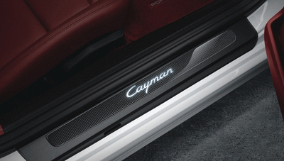 Porsche Door Entry Guards In Carbon Illuminated - 98104480033 - 981 - 982 12-23 98104480033