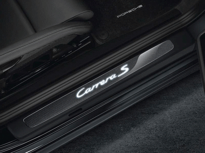 Porsche Door Entry Guards In Carbon Illuminated - 99104480234 - 991 12-18 99104480234